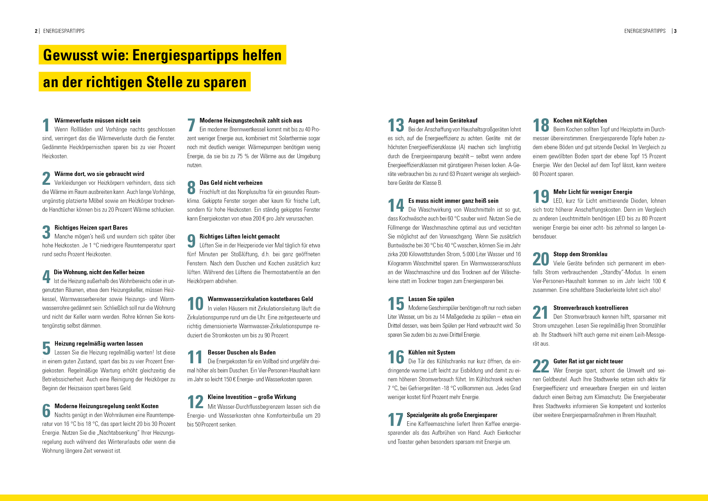 Broschüre Energiespartipps